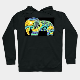 yellow bright golden safari of elephants ecopop stampede art Hoodie